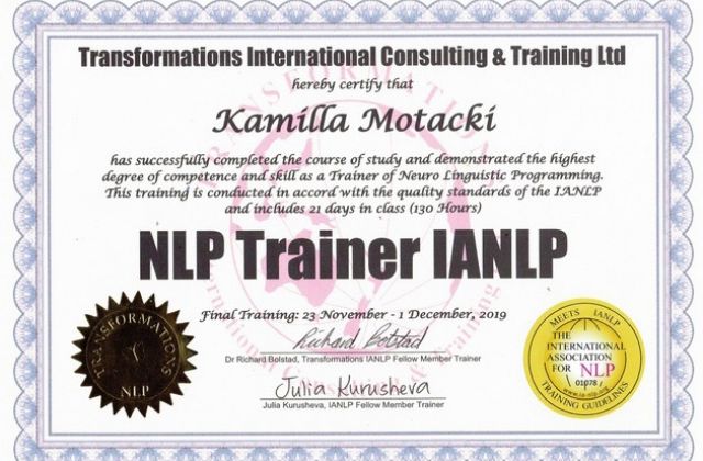 Certyfikat Nlp Trainer Ianlp 1